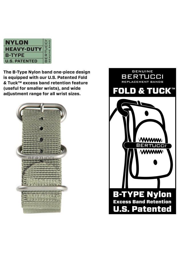 BERTUCCI DX3 B-124 Defender Khaki 22mm Nylon Watch Band - Image 2