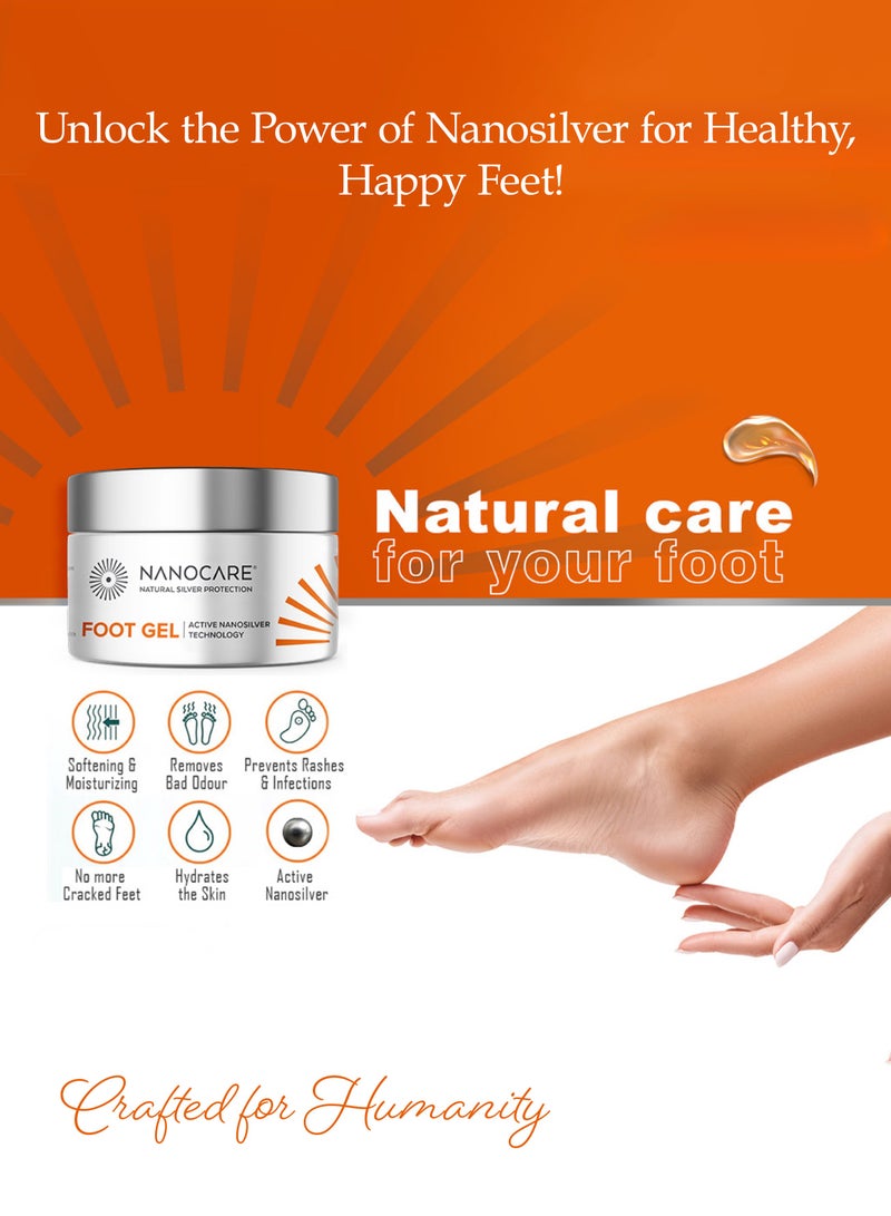 King Mariot Nanocare Foot Gel | 50g | Active Nanosilver Technology | Moisturizes and Protects Dry, Cracked Heels - Image 2