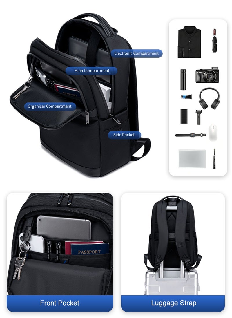 ARCTIC HUNTER Lightweight College Laptop Backpack for Men, Durable Wear Resistant Business Travel Bag with Laptop and Tablet Compartment, Black  - Image 5
