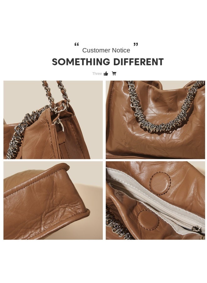 SAFIYA Qixi Festival Gift】women's Top Grain Leather Bag 2025 New Arrival Hot Seller Chain Underarm Bag Shoulder Crossbody Bag - Image 3