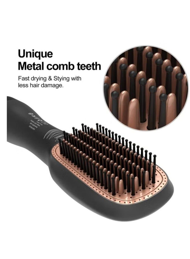 Denx 1200W-1500W 2 in 1 Hot Hair Brush Use For Hair Straightener, Dryer, Styler & Volumizer, 3 Speeds & Heat Settings, Max emp 155°C (311°F), DX1353 - Image 5