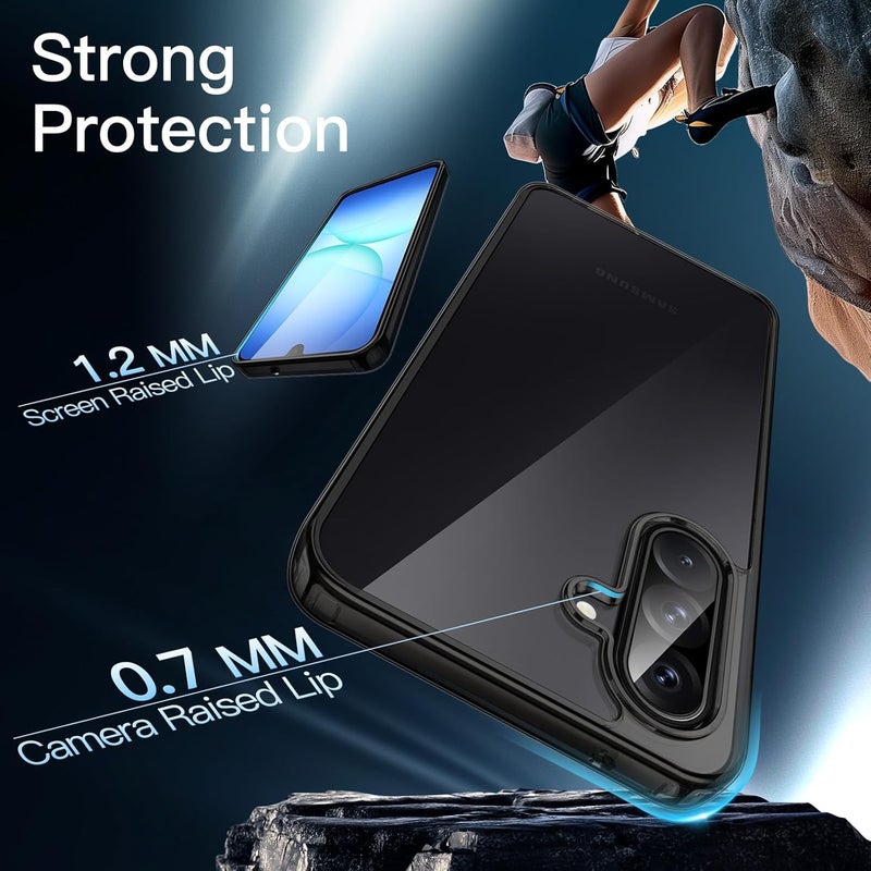 Jetech Case for Samsung Galaxy A17 5G / 4G 6.7-Inch, Non-Yellowing Shockproof Bumper Protective Phone Cover, Anti-Scratch Hard PC Back (Black) - Image 4