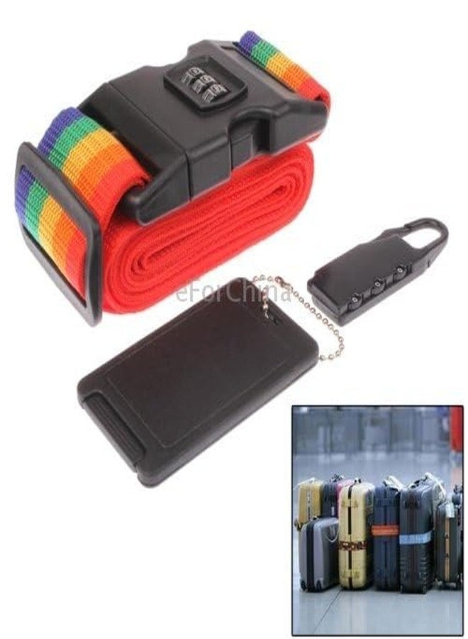 Mishrit Multi-Purpose Security Kit 3 in 1 - Travel Lock, Belt Strap & ID Tag - for Luggage, Backpack, Toolbox Security & Bag Bundling - Image 4