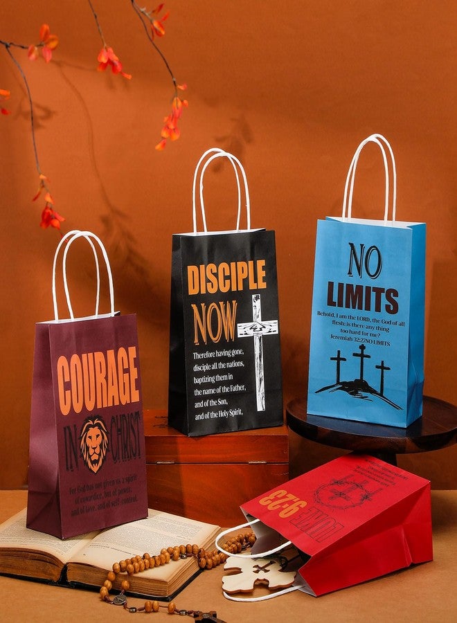 Skyygemm 30 Pcs Christian Fathers Day Goodie Bags Bulk Small Religious Jesus Gift Bags with Handle 7.9 x 5.9 x 3.5 Inch Bible Scripture Paper Candy Bag for Father's Day Men Church Party Supplies - Image 3