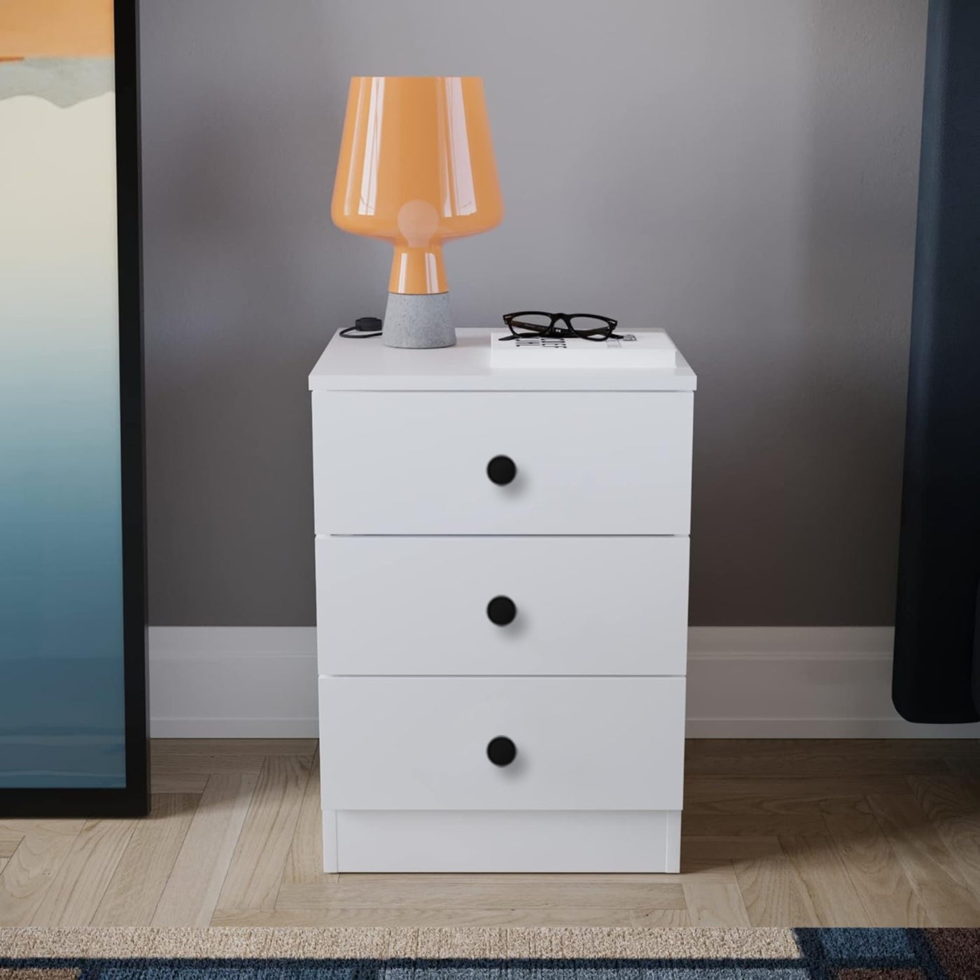 Modern MDF nightstand - Height 60 cm - Width 40 cm - Depth 36 cm, from Furniture Store.