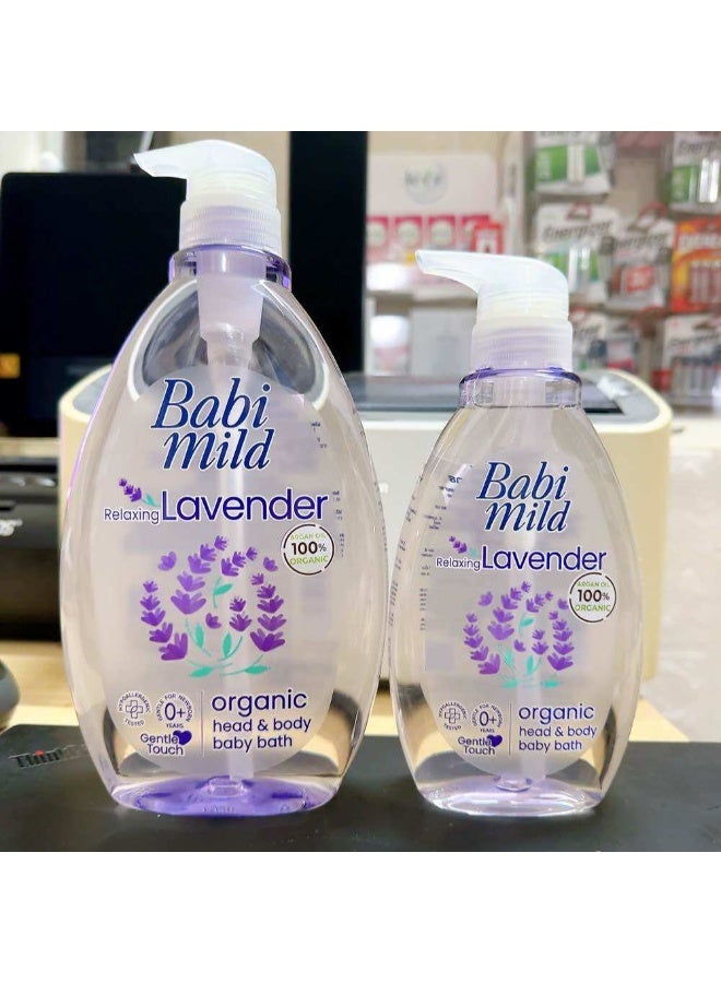 BABIMILD Relaxing Lavender Organic Head & Body Baby Bath - 800ml - Image 3