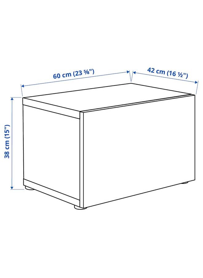 erorex Shelf unit with door, black-brown/Sindvik light grey-brown, 60x42x38 cm  - Image 3