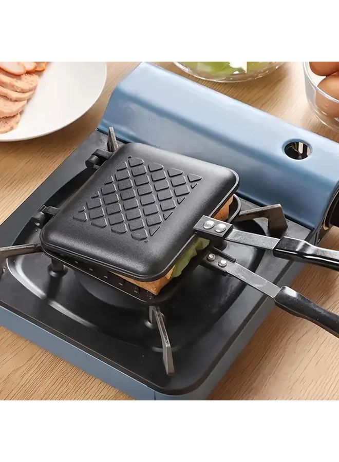 Black Non Stick Aluminum Baking Pan Grill For Sandwiches Steak Eggs Pancakes - Image 4