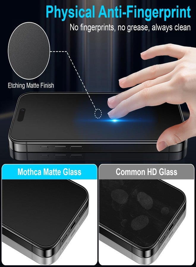 Mothca حماية شاشة زجاجية غير لامعة من موثكا - عبوة 2 لجهاز آيفون 17 برو/آيفون 16 برو/آيفون 17 بحجم 6.3 بوصة [صندوق ملائم خالي من الغبار] تغطية كاملة مضادة للتوهج ومضادة لبصمات الأصابع زجاج مقسى، ناعم كالحرير - Image 4