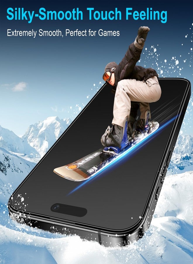 Mothca حماية شاشة زجاجية غير لامعة من موثكا - عبوة 2 لجهاز آيفون 17 برو/آيفون 16 برو/آيفون 17 بحجم 6.3 بوصة [صندوق ملائم خالي من الغبار] تغطية كاملة مضادة للتوهج ومضادة لبصمات الأصابع زجاج مقسى، ناعم كالحرير - Image 5