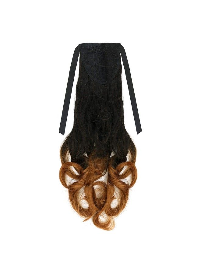 Paradise Ribbon Ponytail Hair Extensions For Women And Girls (Curly Black +Ombre) - Image 5