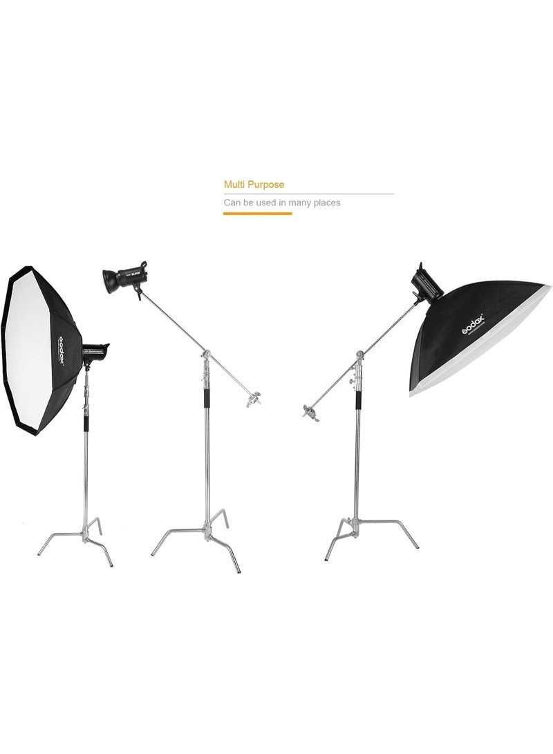 general Stainless Steel Stand with Boom Arm 320cm , Heavy Duty Photography Light Stand, Adjustable Studio Tripod for Softbox, Reflector, Flash, Umbrella, Video Lighting Equipment - Image 5