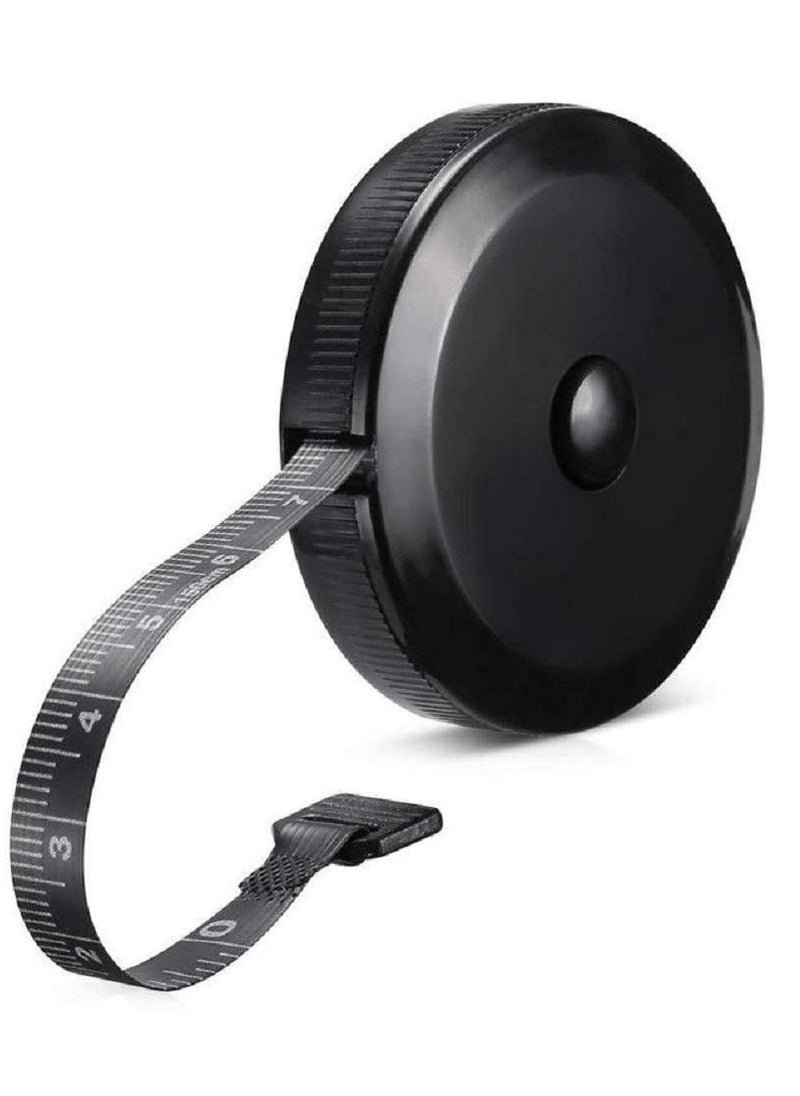 Bukela Soft Tape Measure Retractable Measuring for Body Fabric Sewing Tailor Cloth Knitting Craft Weight Loss Measurements Retractable Black Double Sided Tape Measure Body Measuring 1 Pac  - Image 1