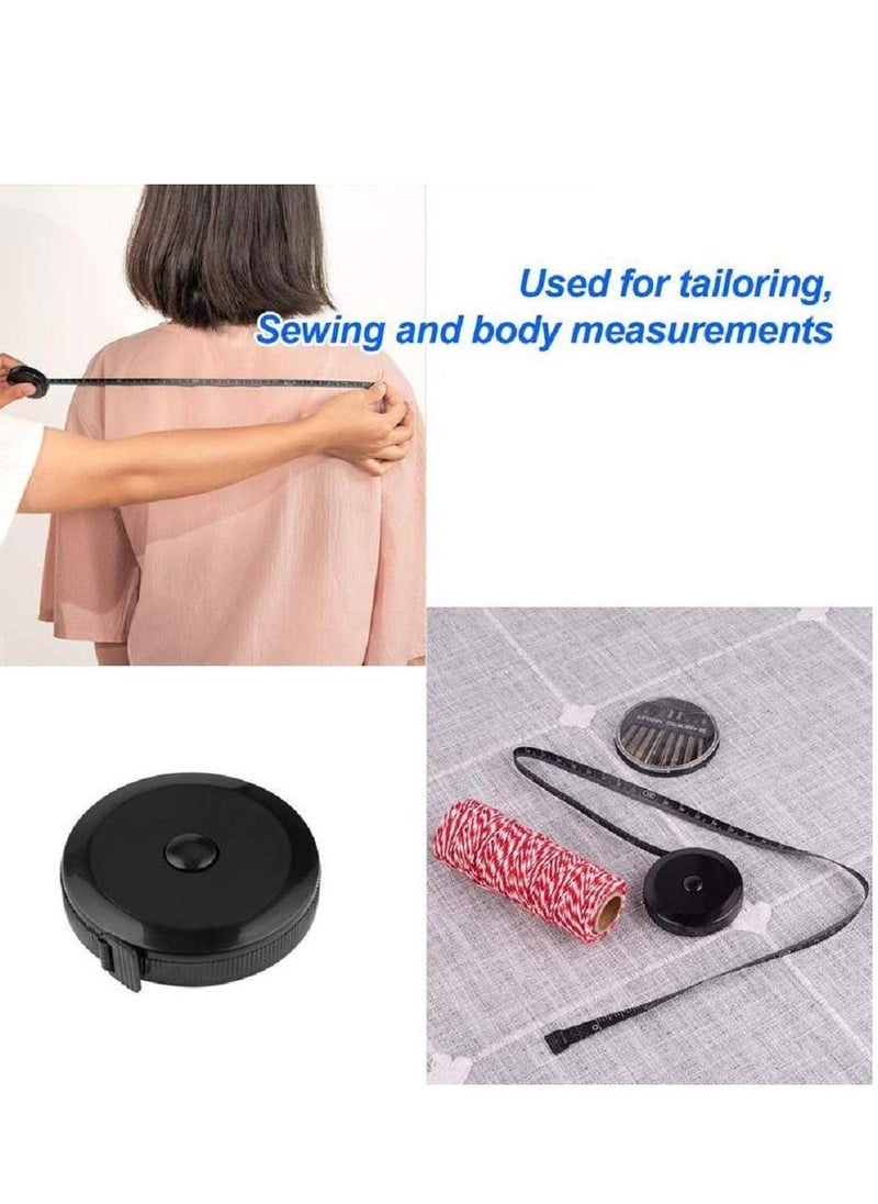 Bukela Soft Tape Measure Retractable Measuring for Body Fabric Sewing Tailor Cloth Knitting Craft Weight Loss Measurements Retractable Black Double Sided Tape Measure Body Measuring 1 Pac  - Image 5