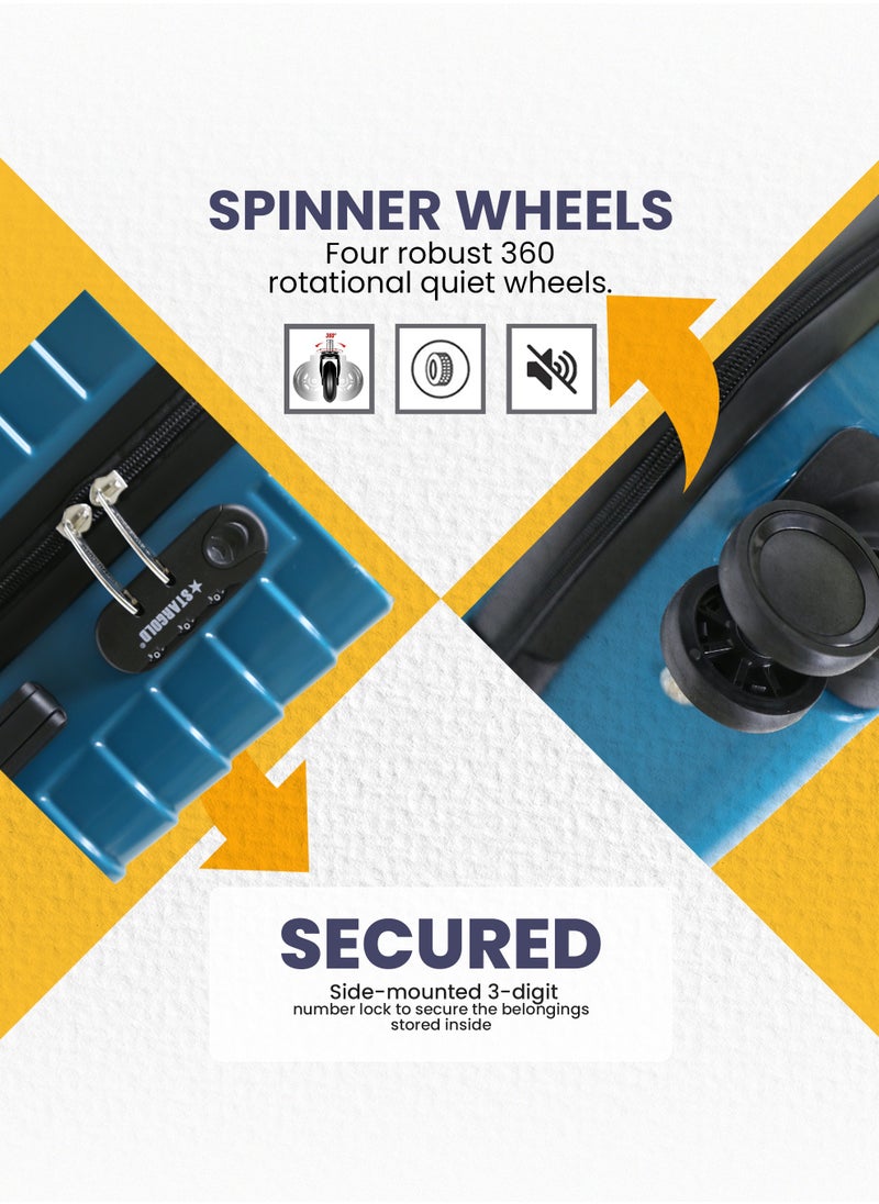 Stargold - Single Hardside Spinner ABS Trolley Luggage With Number Lock 20 Inches - Image 1