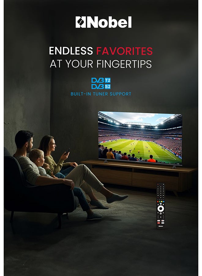 Nobel 55-Inch 4K UHD Google TV, Dolby Sound & Voice Control, Android 14, Smart TV, Netflix YouTube Prime, Wi-Fi & Bluetooth Connectivity – UHD55G UHD55G Black - Image 2