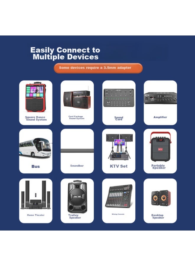 Sast Ok-95b Handheld Rechargeable Wireless Microphone, Uhf Band, For Home Ktv, Singing, Stage Hosting, Lecturing, Karaoke, Meetings, Amplifier, Fm, Universal, Dual-channel, Metal Microphone - Image 5