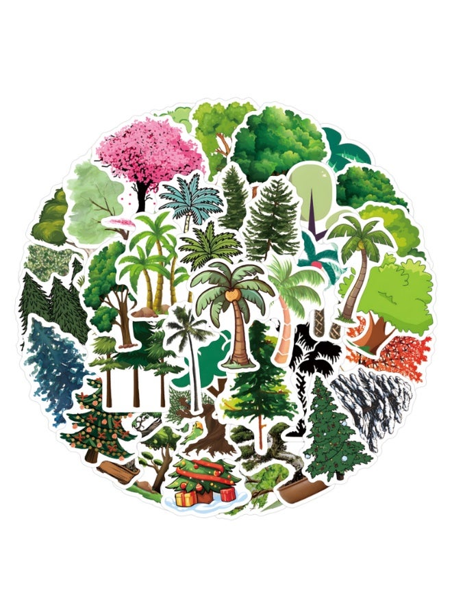 NIBEMINENT 55 Pcs Tree Deco Kit Waterproof Stickers, High Definition Printing Bright Colors, Suitable for Laptop Skateboard Luggage Water Bottle Guitar DIY - Image 2