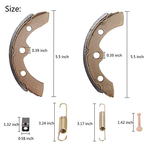 10L0L Golf Cart Brake Shoes/Pads Brake Spring Kit for Club Car DS & Precedent 1995 Up, Tempo 2018 Up, EZGO TXT Medalist 1986.5-1995, Yamaha G1 G2 G8 G9, OEM 101823201, 101816301 (2 Short & 2 Long) - Image 5