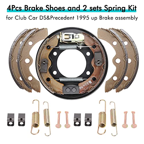 10L0L Golf Cart Brake Shoes/Pads Brake Spring Kit for Club Car DS & Precedent 1995 Up, Tempo 2018 Up, EZGO TXT Medalist 1986.5-1995, Yamaha G1 G2 G8 G9, OEM 101823201, 101816301 (2 Short & 2 Long) - Image 3