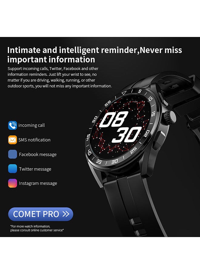 LOKMAT - COMET PRO Smart Watch 1.32''Full-touch Screen BT Call AI Voice Assistant Black - Image 1
