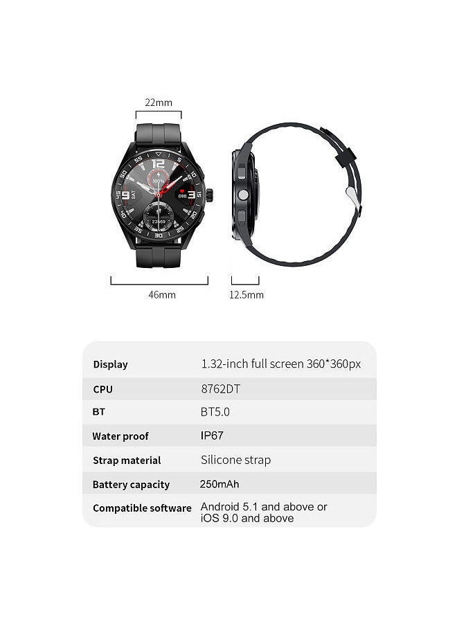 LOKMAT - COMET PRO Smart Watch 1.32''Full-touch Screen BT Call AI Voice Assistant Black - Image 1