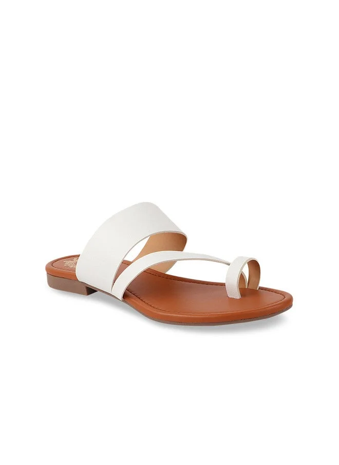 شوتوبيا Shoetopia Girls White Colourblocked One Toe Flats