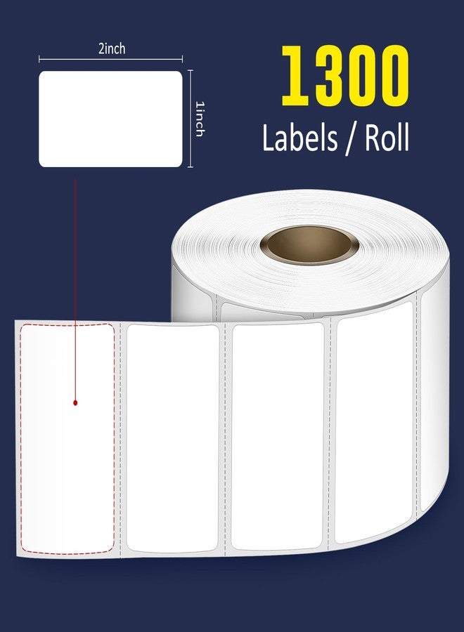 L LIKED 2" x 1" Direct Thermal Labels, Perforated Barcode Adress Labels & Compatible with Rollo, Zebra and Other Desktop Printers (1 Roll, 1300 Labels) - Image 2