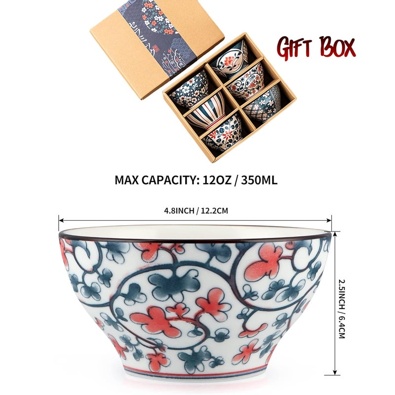 OLWICK Premium Porcelain Cereal Bowls Set of 6 Ceramic Bowls for Cereal Soup Pasta Oatmeal Salad and Rice Microwave and Dishwasher Safe Set of 6 - Image 3