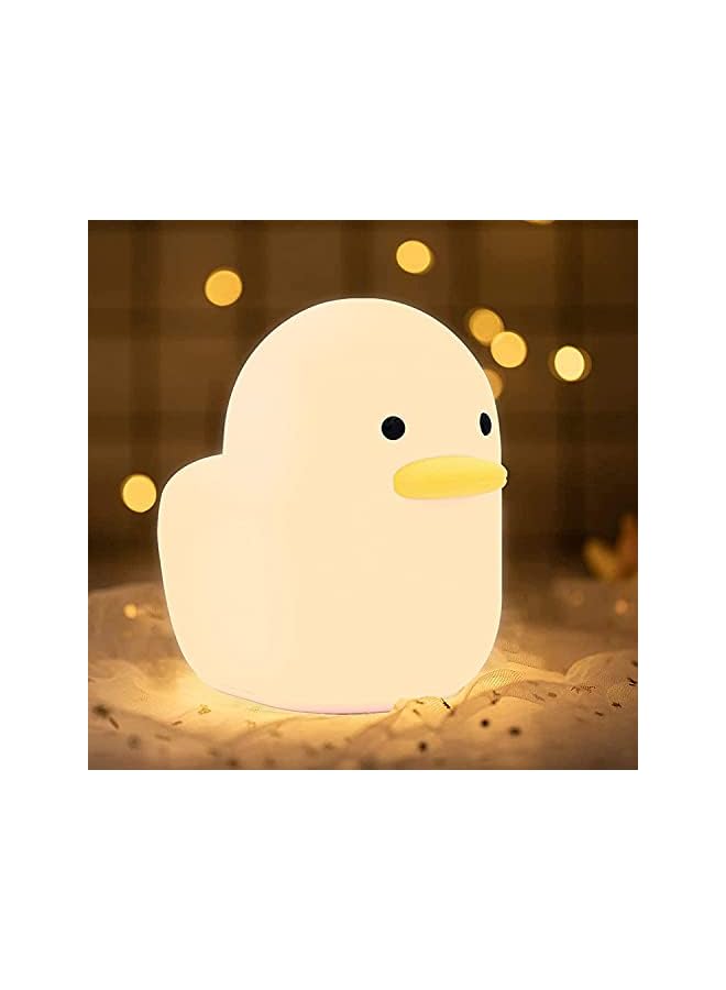 The Bros Silicone Duck Night Light, Cute LED Duck Night Light for Kids, Rechargeable Night Lamp with Touch Sensor, Children Room Desk Decor Birthday Gifts for Baby Kids Women Teenager - Image 2
