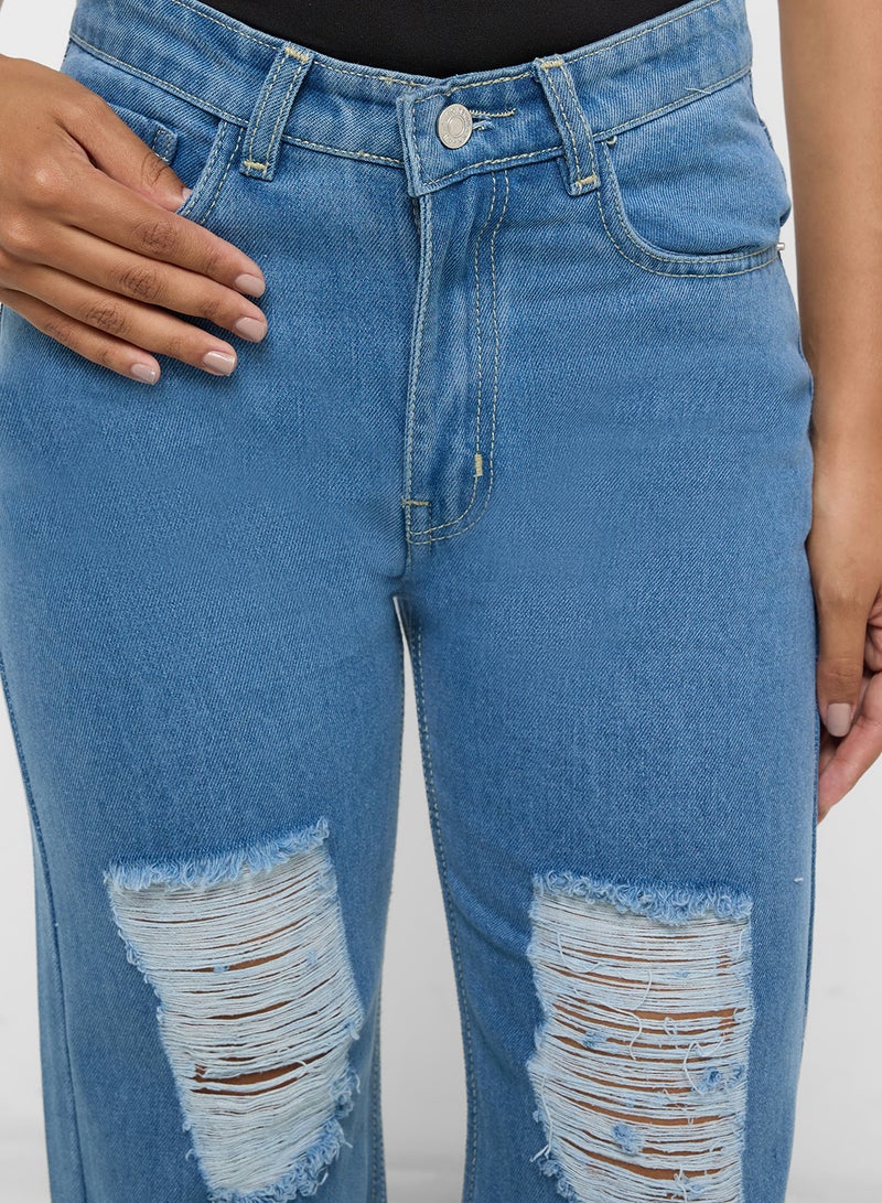 Ginger Ripped High Rise Boyfriend Jeans - Image 4