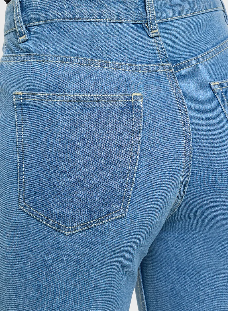 Ginger Ripped High Rise Boyfriend Jeans