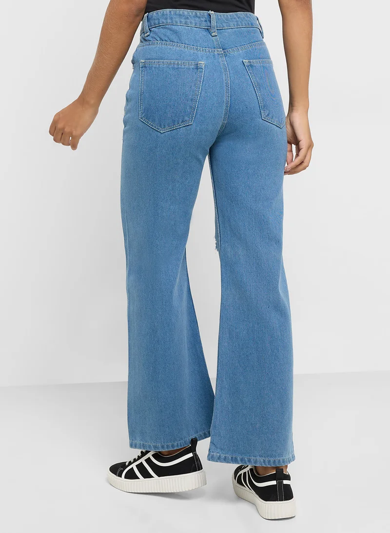 Ginger Ripped High Rise Boyfriend Jeans