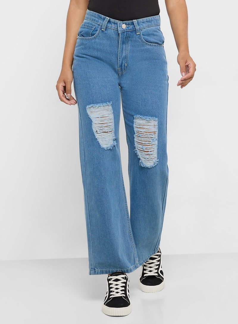 Ginger Ripped High Rise Boyfriend Jeans - Image 2