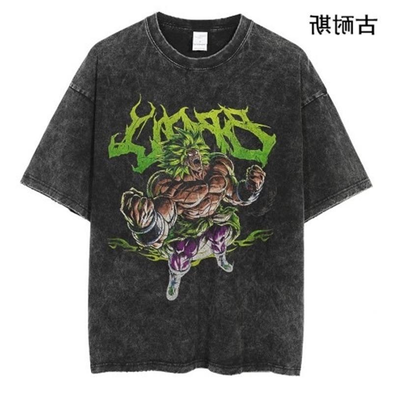 Lazada Hip-Hop Street Retro Loose Wash Water Do Old Short Sleeve T-Shirt Men Ins Tide - Image 5