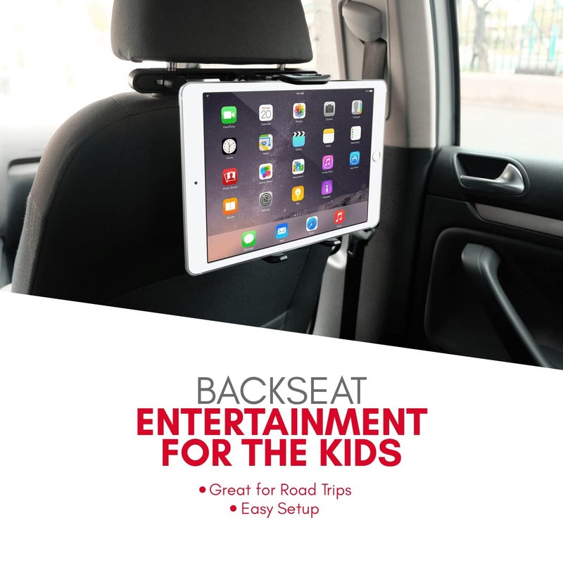 Macally Tablet Holder for Car Headrest | iPad Backseat Mount for Kids | Fits 4.7-11" Devices | Perfect for Long Car Trips - Image 2