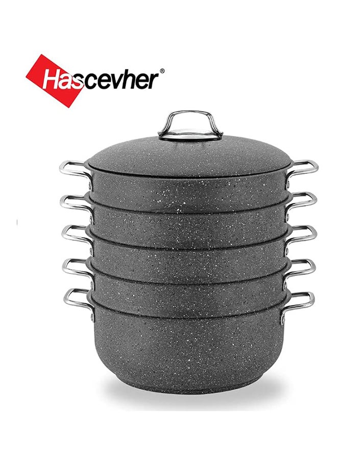 Hascevher وعاء طهي بالبخار جيرمانيتيوم مانتي 5 طبقات، متعدد الأغراض، 26 سم  - Image 2