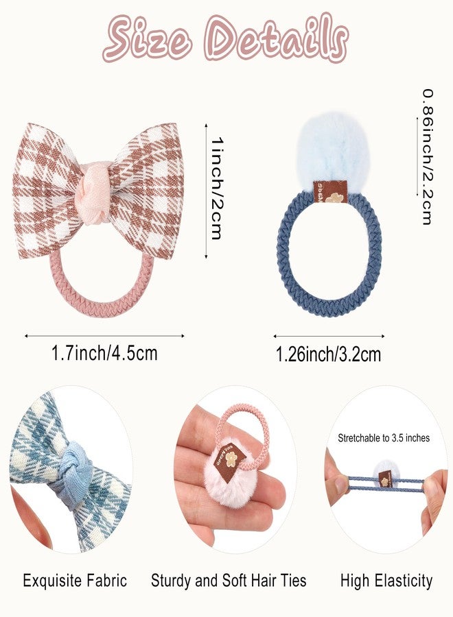 DED 20Pcs Baby Hair Bows Ties, Soft Elastic No Damage Ponytail Holders Hair Accessories for Girls Kids Infant - Image 2