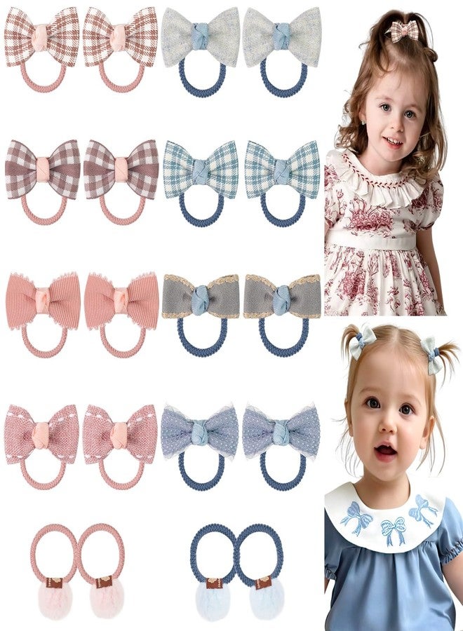 DED 20Pcs Baby Hair Bows Ties, Soft Elastic No Damage Ponytail Holders Hair Accessories for Girls Kids Infant - Image 1