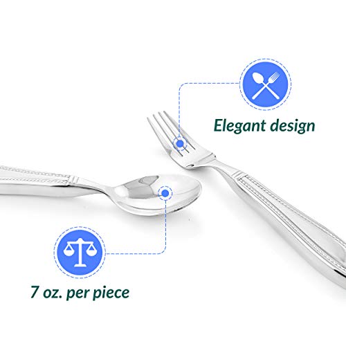 Celley Weighted 7 oz Eating Utensils by Celley, 4pc Stainless Steel Knife Fork Spoon Set for Tremors - Image 3