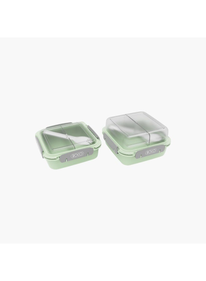 Solid Lunch Box Set in Green for Kids