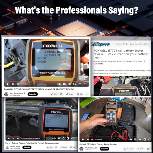 FOXWELL BT705 Car Battery Tester 12V 24V, Automotive 100-2000CCA Battery Load Tester Analyzer, Digital Cold Cranking Charging System Alternator Tester for Heavy Duty Truck Boat Marine SUV ATV - Image 5