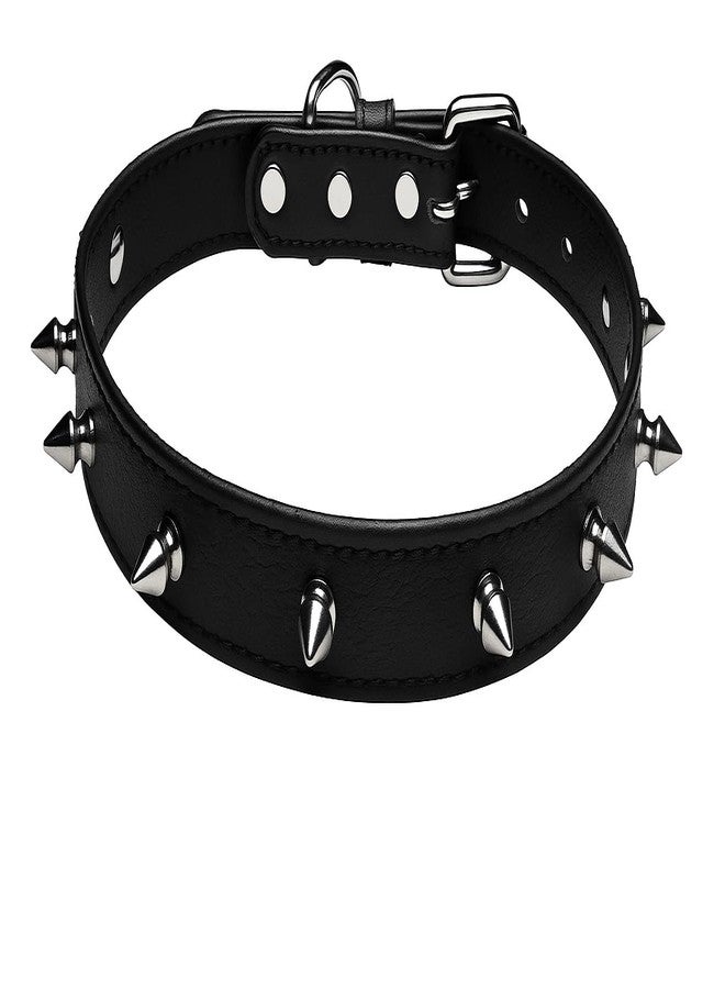 eeoan Dog Collar with Adjustable Lock Buckle, Stainless-Steel Sharp Edgy Spike Studded Collar, Durable & Strong Neck Collar Belt for Medium & Large Dog, Cats & Puppies - Image 1