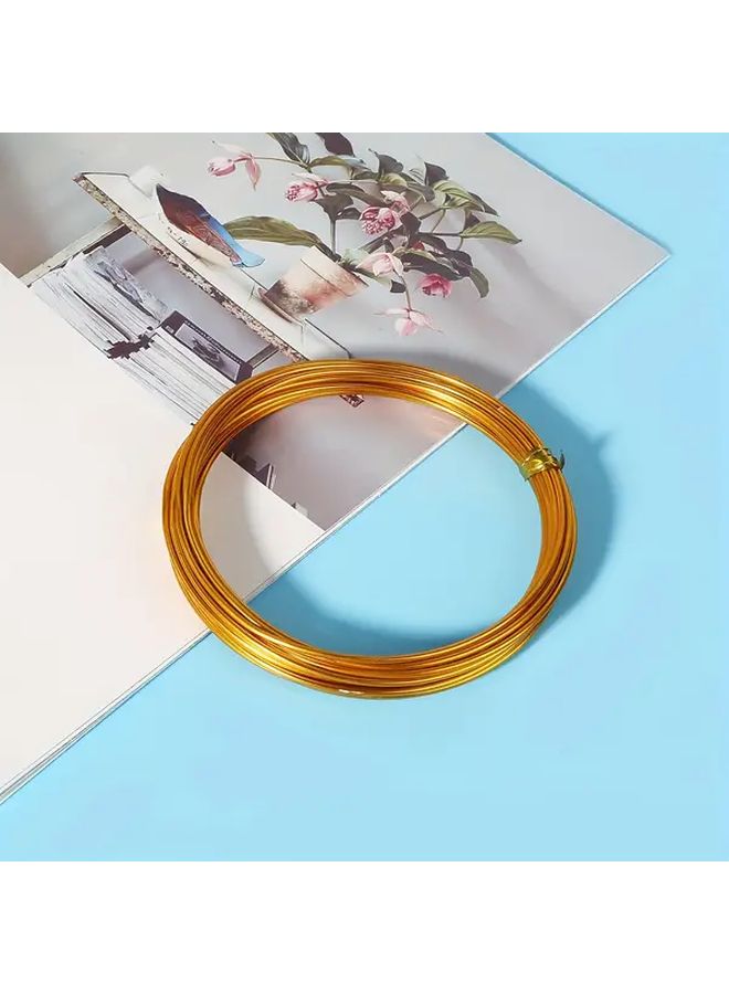 سلك ألومنيوم ذهبي 1 مم × 5 م لين وقابل للثني للحرف اليدوية وصناعة المجوهرات - Image 1