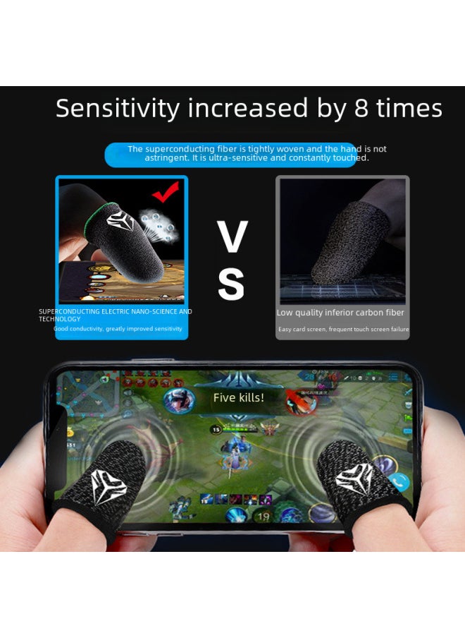 Generic Professional Sweat-resistant Gaming Finger Sleeves For Mobile Games Pubg Peacekeeper E-sports Anti-slip Finger Covers-Product Color: 18-pin Carbon Fiber  - Image 4