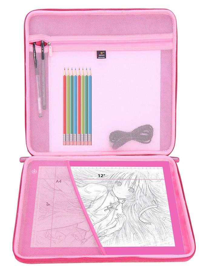 Aproca Case Compatible with LitEnergy Portable A4 / NXENTC A4 / iVyne Rechargeable A4 Light Tracing Box, Portable Storage Bag for Accessories -Pink (Case Only) - Image 1