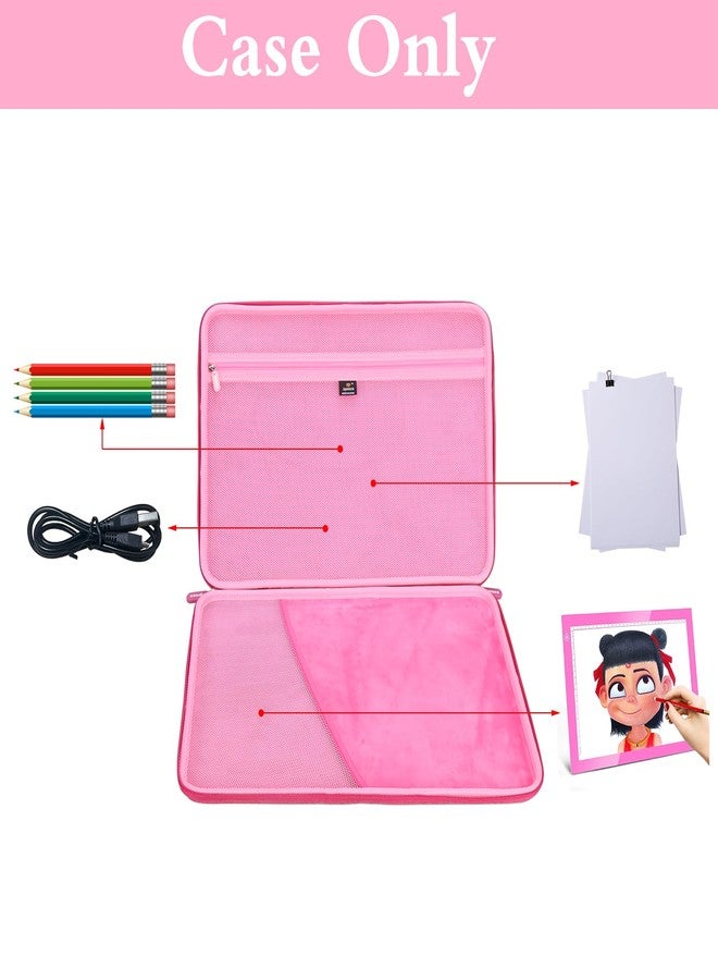 Aproca Case Compatible with LitEnergy Portable A4 / NXENTC A4 / iVyne Rechargeable A4 Light Tracing Box, Portable Storage Bag for Accessories -Pink (Case Only) - Image 2