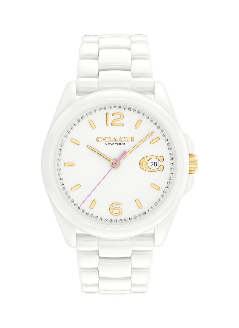 COACH COACH GREYSON WOMEN's WHITE DIAL, WHITE CERAMIC WATCH - 14503925  - Image 2