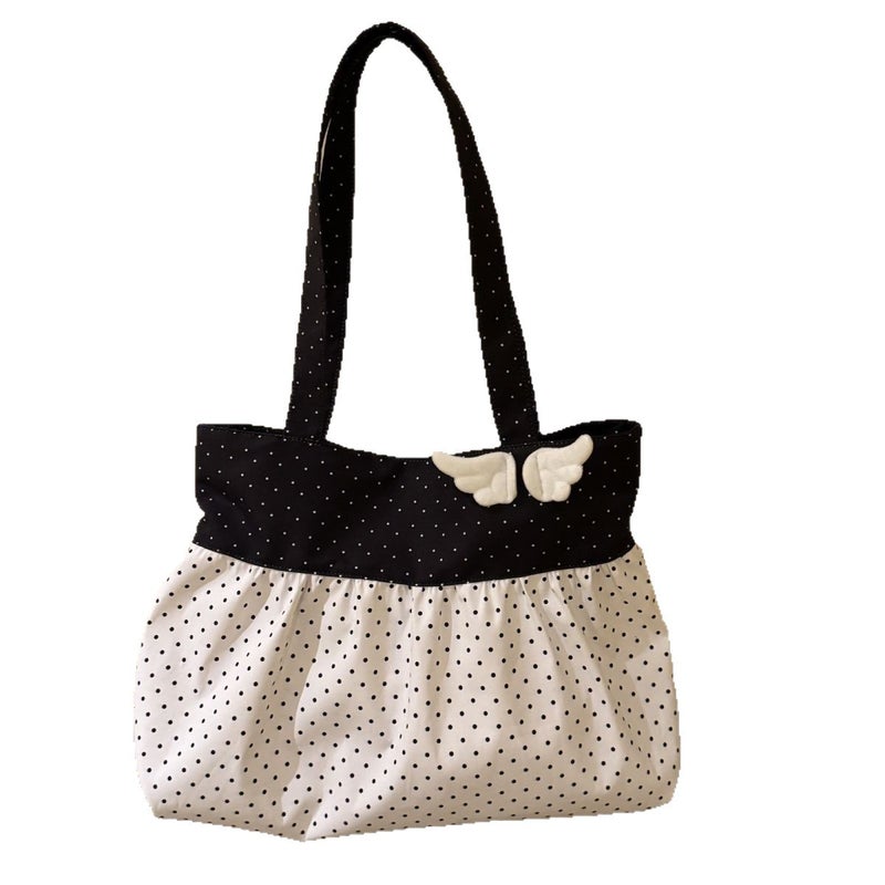 Korean Retro Polka Dot Skirt Hem Shoulder Bag - Image 1