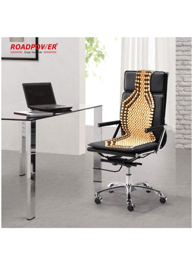 RoadPower - Wood Beaded Seat Cushion Comfort Car Seat Cover 2 Pcs - Image 1